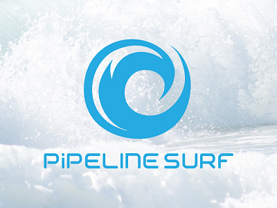 Pipeline Surf Logo background blue circle circular cyan dark highlight icon light logo pipline surf surfing water