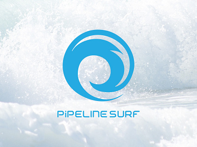 Pipeline Surf Logo background blue circle circular cyan dark highlight icon light logo pipline surf surfing water