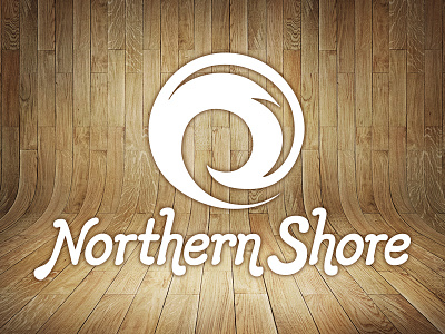 Northern Shore Logo Design hand rendered icon identity lettering logo northern shore surf wave