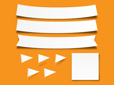 Paper Strips (Illustrator Formats) curve file flag free illustrator orange paper strip white