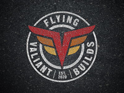 Flying Valiant Builds Logo auto automotive badge custom diecast grunge icon logo model orange red show white youtuber