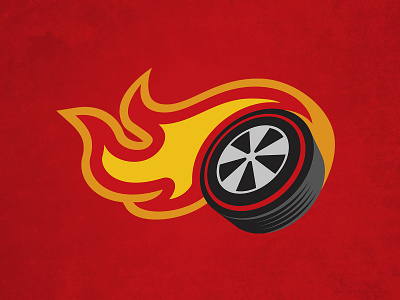 RedLine - Design Series Logo apparel design automobile automotive brand car fire flame fun icon illustration logo pop culture red retro shirt speed tire toy vintage wheel