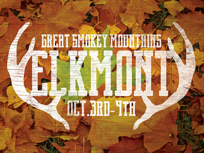 Elkmont Design antler hipster leaves logo logotext texture vintage wood