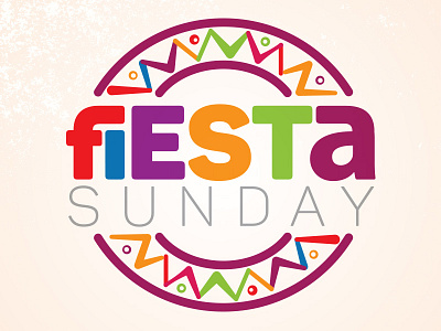 Fiesta Sunday Logo color design fiesta graphic logo multicolor pattern sunday typographic