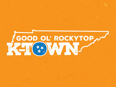 K-Town Logo Two blue logo orange rockytop rough serif star state tennessee texture white