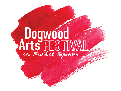 Dogwood Arts Festival Logo arts design dogwood festival logo red script typography watercolor white