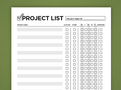 Work Project List