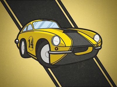 The Love Bug - Thorndyke Special automobile black car herbie movie race star stripe vehicle worn yellow