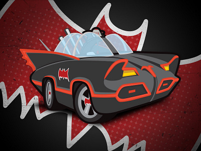 1966 Batmobile 1966 automobile batman black car comic dark knight orange red retro superhero vintage