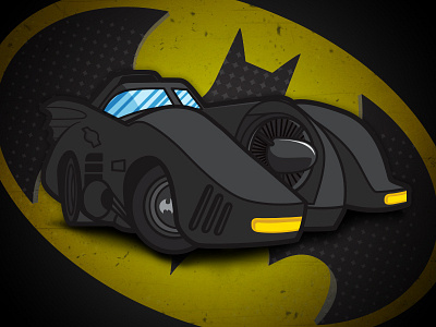 1989-1992 Batmobile 1980s automobile batman black car comic dark knight retro superhero vintage yellow