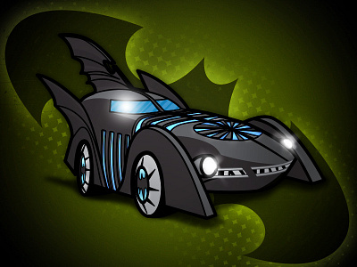 1995 Batmobile - Batman Forever 1990s automobile batman black blue car comic dark knight fins green neon superhero