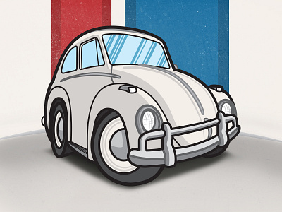 The Love Bug - Herbie (No Markings) automobile beetle car herbie stripes vw white