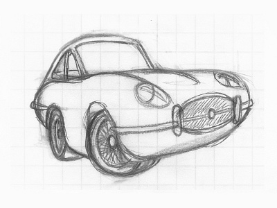 The Love Bug - Thorndyke's Jaguar automobile car drawing jaguar love bug sketch sports car