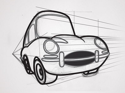 The Love Bug - Thorndyke's Cartoon Jaguar - Linework