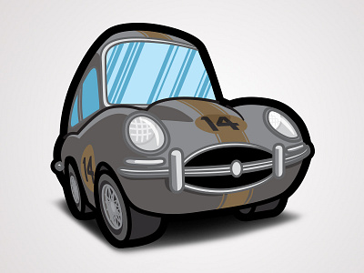 The Love Bug - Thorndyke's Cartoon Jaguar - Racing automobile car drawing jaguar love bug sketch sports car