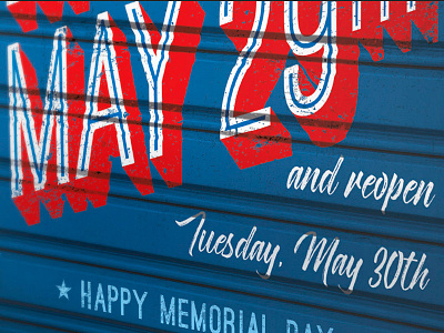 Memorial Day Flyer - High Resolutions announcement blue flyer garage grunge memorial day patriotic red script text white