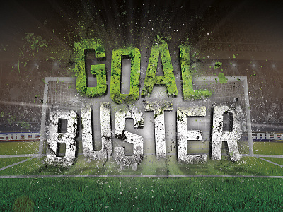 Goal Buster design explosion extreme green grunge soccer sports title tutorial white