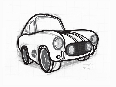 The Love Bug - Thorndyke's 1956 Ferrari 250 GT automobile bug car drawing ferrari love sketch sports