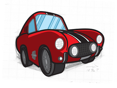 The Love Bug - Thorndyke's 1956 Ferrari 250 GT automobile bug car drawing ferrari love sports car