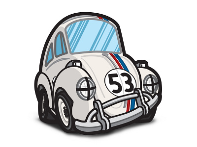 The Love Bug - Drunk Cartoon Herbie automobile automotive beetle bug car cartoon drawing herbie vw