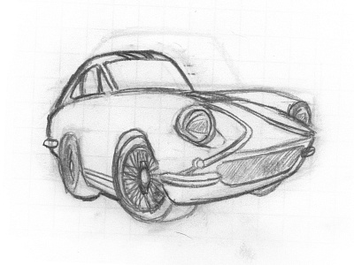 The Love Bug - Thorndyke Special (Apollo 5000 GT) automobile automotive car drawing herbie illustration love bug rough sketch sports car stripes