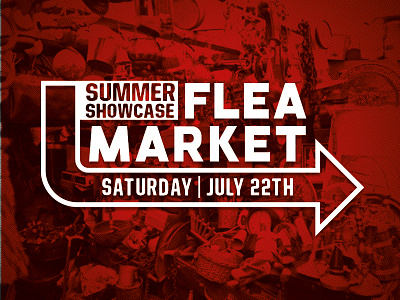 Flea Market event flea market garage sale logo monochromatic red retro sale sign typography white yard sale