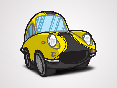 The Love Bug - Thorndyke's Cartoon Special (Apollo 5000 GT) automobile bug car cartoon herbie love movie race star stripe vehicle yellow