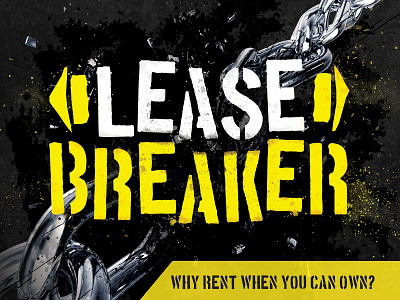 Lease Breaker Update branding break graphic grunge industrial logo metal redesign white yellow