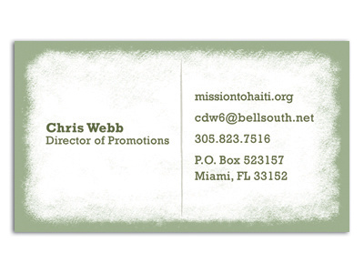 Mth Business Card Back business business card card collatoral design green white