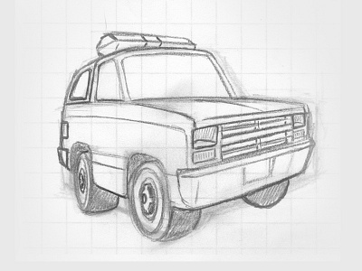Stranger Things - Hopper's Truck Sketch 80s car chevy hawkins hopper pickup stranger things truck vehicle