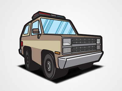 Stranger Things - Hopper's Truck Linework 80s car chevy hawkins hopper illustration linework pickup stranger things truck vehicle