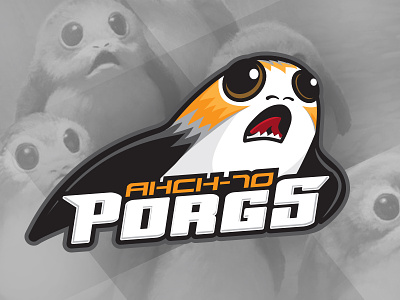May the Fourth - Ahch-To Porgs icon illustration last jedi logo may the fourth porg sci fi science fiction sports logo star wars