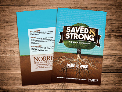 Norris First Baptist Church - Tree Bulletin agriculture bulletin church design dirt print roots spring summer tree verse wood