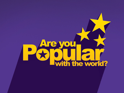 "Are You Popular?" Title gradient popular purple question star title title logo world yellow