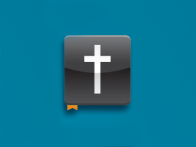 Bible Icon app bible black cross icon orange shine