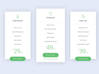 Pricing Table Design