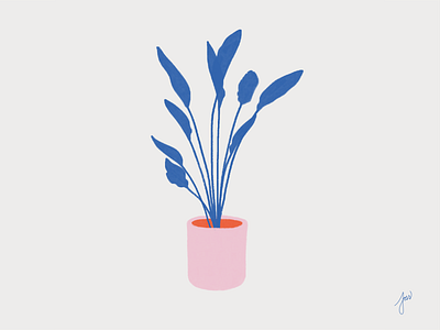 Blue Strelitzia color palette illustration