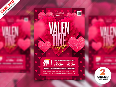 Valentine’s Day Special Event Party Flyer PSD