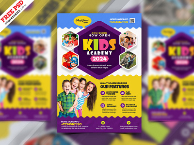 School Education Admission Flyer Design PSD creative design design fitness flyer free flyer free psd graphic design gym gym flyer healthcare photoshop psd free psd template