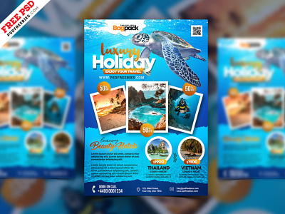 Travel Agency Advertisement AD Flyer PSD a4 flyer ad flyer creative design design flyer design free flyer free psd graphic design photoshop psd free psd template travel agency flyer