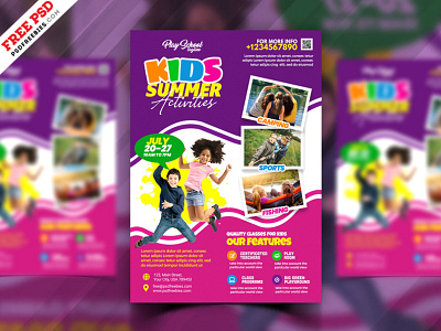 Kids Summer Activity Camp Flyer PSD