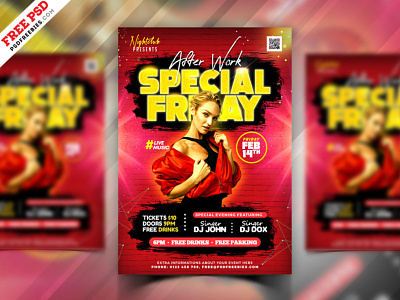 After Work Friday Night Party Flyer Template club party creative design event flyer flyer design free flyer free psd friday night graphic design party flyer photoshop print psd free psd template