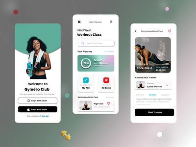 Gymero - Workout App Design app app design design figma gym ui ux workout