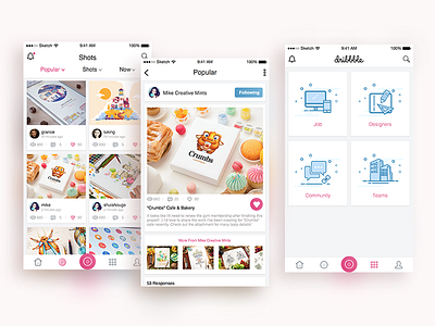 Dribbble App Design app