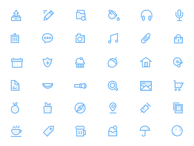 36 Icons Suite blue icons ui