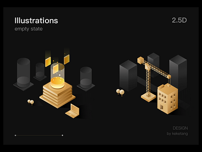 Home Decoration Design Empty State 2.5d app black design empty state gold icon illustration illustrations pc ui ux