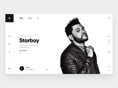 Tune branding clean concept design flat interface invision invision studio layout lettering minimal photography type typography ui user interface ux vector web website