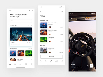 Nomad app ar clean concept design interface invision invision studio ios iphone iphone x layout minimal mobile travel typography ui user interface ux vr