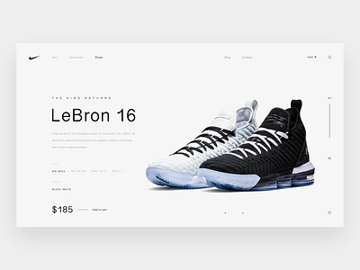 Nike LeBron 16 branding clean concept design flat home page design interface invision invision studio landing landing page layout minimal photography typography ui user interface ux vector web