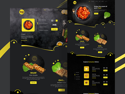 Online restaurant ordering website design. categories page delivery food landingpage menu page mokup ordering productdesign restaurant rtl ui ux ux experience webdesign website